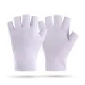 Winter fleece half finger gloves for cycling driving warm lavender stretch knit gloves - German Velvet Half-Finger Purple