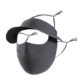 Full face sun protection facekini mask with brim UV blocking ice silk breathable outdoor sports - Dark Gray