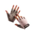 Halve vinger sport fiets handschoenen ademend fitness training grijs roze variante. - S / Roze