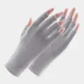 IJs zijde vingerloze zonbescherming handschoenen anti-uv voor vrouwen tijdens het rijden. - Halve Vinger Stijl A Grijs