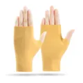 Thermische vingerloze handschoenen voor herfst en winter dagelijks gebruik en buitensporten. - Duits Fluwel Geel Halve Vinger
