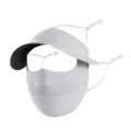 Sun protection face mask facekini with brim breathable UV sunshade cover for outdoor summer - Light Gray