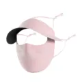 UV protection sun shield face mask with brim breathable ice silk full face sunshade for summer - Pink