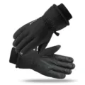 Black winter thermal ski gloves cycling windproof touchscreen fleece lined sports gear - One Size / Black