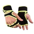 Fitnesshandschoenen met lange polsbanden voor krachttraining en gewichtheffen. - M / Hef Neon Groen