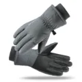 Winter sports gloves, windproof thermal outdoor cycling gloves in grey and black colour. - One Size / Gray