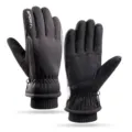 Black winter thermal sports gloves, windproof outdoor cycling ski gloves for men and women. - One Size / Black