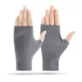 Thermal half-finger gloves, German velvet high elasticity driving cycling winter warm. - German Velvet Half-Finger Gray