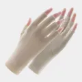 Women ice silk sun protection half finger gloves anti slip driving UV shield hand cover - Half Finger Style A Yellow