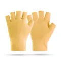 Thermal half-finger gloves, fleece-lined high stretch fabric for cycling, driving, and daily autumn wear. - German Velvet Half-Finger Yellow