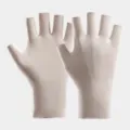Women ice silk sun protection half finger gloves for driving cycling and manicure care. - Half Finger Style B Apricot