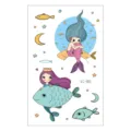 Waterproof cartoon mermaid temporary tattoo sticker for kids, cute ocean animal body art decor. - Mermaid Style (EC-185)