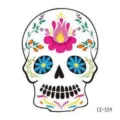 Adesivo tatuaggio temporaneo teschio Halloween impermeabile, adesivo viso colorato bambini. - CE-334 / 60*60mm