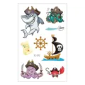 Waterproof kids temporary tattoo stickers, cute cartoon pirate shark designs for party. - EC-245