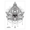 Waterproof lotus eye temporary tattoo sticker, sexy body art flash tattoo design for chest. - Mandala Lotus Eye (AL-009) / 210*150MM