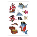 Kids waterproof temporary tattoo stickers cartoon pirate shark birthday party body art decor - EC-244