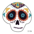 Adesivo per viso con teschio di Halloween impermeabile tatuaggio temporaneo bambini - CE-336 / 60*60mm
