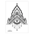 Waterproof temporary chest tattoo sticker with geometric mandala design for body art. - Geometric Mandala Tassel (AL-017) / 210*150MM