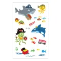 Kids waterproof temporary pirate shark tattoo sticker sheet cute cartoon ocean design - EC-234