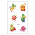 Niedliche Cartoon Obst und Gemüse Superhelden temporäre Tattoo Aufkleber für Kinder. - EC-549