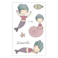 Waterproof cute mermaid cartoon temporary tattoo sticker set for kids body art design - Mermaid Style (EC-182)