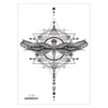 Waterproof geometric dragonfly temporary tattoo sticker, black art sticker for arm. - Geometric Dragonfly (AL-006) / 210*150MM