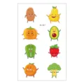 Niedlicher Cartoon Obst und Gemuese temporaerer Tattoosticker Bogen fuer wasserdichte Kunst. - EC-551