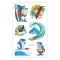Waterproof cartoon shark temporary tattoo sticker sheet for kids birthday party, body art. - EC-242