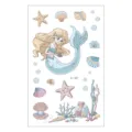 Waterproof cartoon mermaid temporary tattoo sticker sheet for kids, cute ocean elements. - Mermaid Style (EC-187)