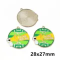 Soccer enamel metal charm pendant DIY accessory 28x27mm for keychain bag decoration - Soccer-3