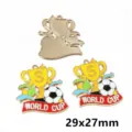 Detail shot of alloy world cup football enamel charms pendants, nice crafting accessories. - Football-5