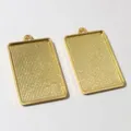 Goldfarbene Legierung rechteckige Anhänger Fassung 38x25mm Innendurchmesser DIY Schmuck Detail. - Plattiertes Gold