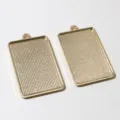 Goldene rechteckige Anhänger Rohling Fassung, Metall DIY Schmuckzubehör für Giesharz. - KC-Vergoldung