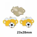 World Cup Football Beer Mug Alloy Charm DIY Jewelry Pendant Keychain Bag Accessory 23x28mm - Football-14