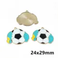 Soccer glove alloy pendant DIY enamel charm keychain bag hanging accessory 24x29mm - Soccer - 9