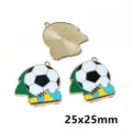 World cup football alloy pendant DIY enamel soccer charm keychain bag accessory 25mm - Soccer - 10