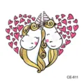 Waterproof cute unicorn temporary tattoo sticker for kids, lovely cartoon design body art. - CE-611 Unicorn Pattern (CE-611)