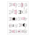 Cute cartoon cat temporary tattoo sticker sheet, sweet pink and black design for kids. - Pink Cat Style (EC-622)