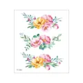 Watercolor floral tattoo sticker sheet, waterproof temporary body art flower design variant. - FC-063