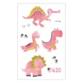 Waterproof kids cute pink dinosaur temporary tattoo sticker set, fun body art for children. - EC-762 / 120*75mm
