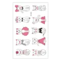 Cute cartoon cat temporary tattoo sticker sheet for kids, lovely designs in pink and black. - Little Kitten Style (EC-623)