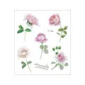 Waterproof temporary tattoo sticker featuring elegant watercolor pink rose floral designs. - FC-064