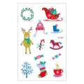 Pegatinas de tatuaje temporal impermeables de Navidad para niños, lindos adhesivos navideños. - EC-843