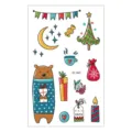 Christmas temporary tattoo stickers for kids, cute cartoon bear and holiday waterproof designs. - EC-845
