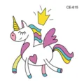 Waterproof cartoon unicorn temporary tattoo sticker for kids cute animal body art design - CE-615 Unicorn Pattern (CE-615)