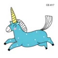 Cute blue unicorn temporary tattoo sticker variant, waterproof kids body art design decal. - CE-617 Unicorn Pattern (CE-617)