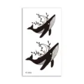 Waterproof temporary tattoo sticker with cute whale and moon design for kids and adults - Whale Moon Leaves(HC-285P) / 60*105mm