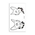 Temporary tattoo sticker featuring black and white Sphynx cat and leaf line art design. - Sphynx Cat Leaves(HC-248P) / 60*105mm