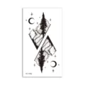 Waterproof temporary tattoo sticker with geometric mountain and moon design for body art decoration. - HC-193p