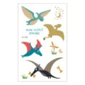 Waterproof cartoon dinosaur temporary tattoo stickers for kids, cute animal body art decals. - EC-740 / 120*75mm